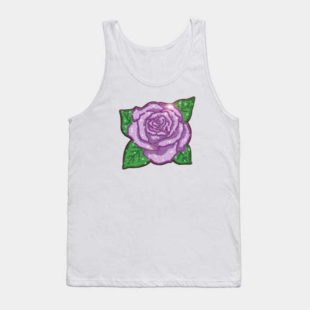 Purple Sequin Rose Tank Top by Annelie